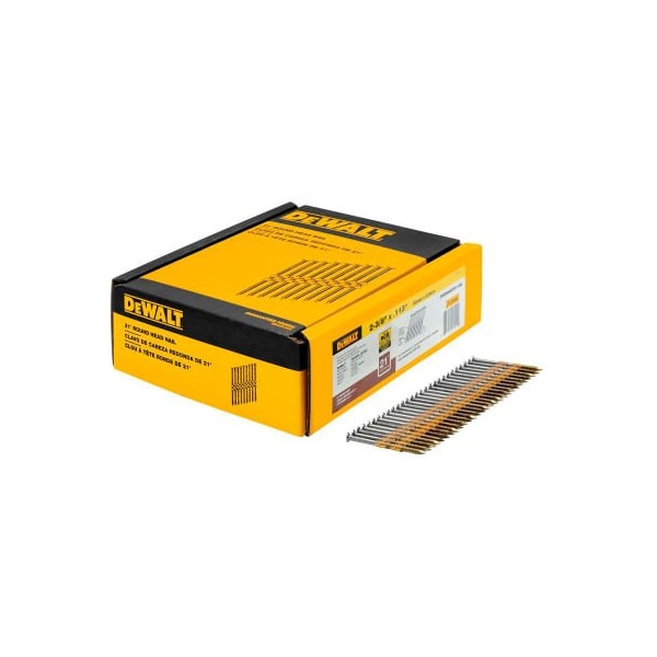 Dewalt Collated Framing Nail, 23/8 in L, Bright, 21 Degrees DWRHS8DR113 Zoro